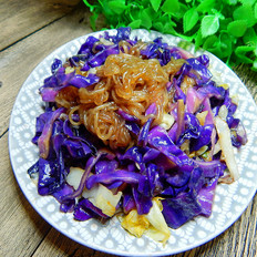 紫包菜炒粉条
